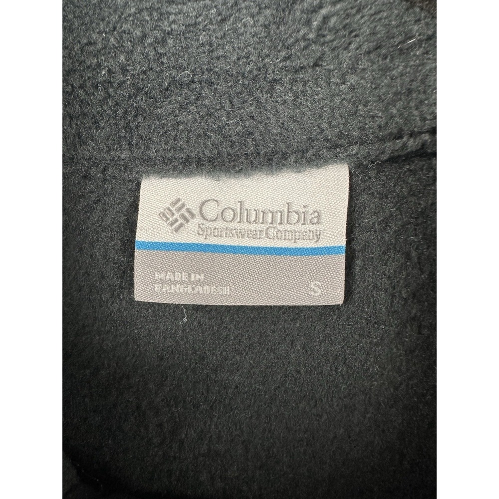 Columbia 1/4 Snap Fleece Jacket Mens Small Long Sleeve black gray EUC - Picture 3 of 10